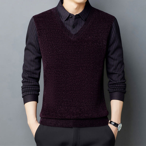 Men's Shirt Sweater 2-piece